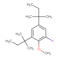 Chemical structure of 1-iodo-2-methoxy-3,5-bis(2-methylbutan-2-yl)benzene - CSSB21103685165