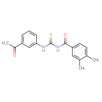 Chemical structure of 3-(3-acetylphenyl)-1-(3,4-dimethylbenzoyl)thiourea - CSSB00121706540