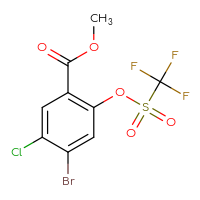 Chemical structure of methyl 4-bromo-5-chloro-2-(trifluoromethanesulfonyloxy)benzoate - CSSB21332140482