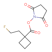 Chemical structure of 2,5-dioxopyrrolidin-1-yl 1-(2-fluoroethyl)cyclobutane-1-carboxylate - CSSB03563755176