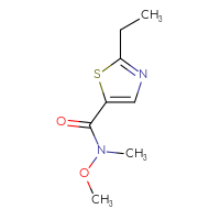 Chemical structure of 2-ethyl-N-methoxy-N-methyl-1,3-thiazole-5-carboxamide - CSSB00016342982