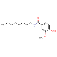 Chemical structure of 4-hydroxy-3-methoxy-N-octylbenzamide - CSSB00103973273