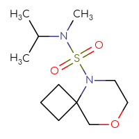 Chemical structure of N-methyl-N-(propan-2-yl)-8-oxa-5-azaspiro[3.5]nonane-5-sulfonamide - CSSS00027682287