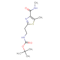 Chemical structure of tert-butyl N-{2-[5-methyl-4-(methylcarbamoyl)-1,3-thiazol-2-yl]ethyl}carbamate - CSSB01046929942