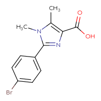 Chemical structure of 2-(4-bromophenyl)-1,5-dimethyl-1H-imidazole-4-carboxylic acid - CSSB03560424875