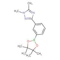 Chemical structure of 1,5-dimethyl-3-[3-(4,4,5,5-tetramethyl-1,3,2-dioxaborolan-2-yl)phenyl]-1H-1,2,4-triazole - CSSB03559998885
