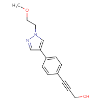 Chemical structure of 3-{4-[1-(2-methoxyethyl)-1H-pyrazol-4-yl]phenyl}prop-2-yn-1-ol - CSSB06585084077