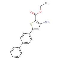 Chemical structure of ethyl 3-amino-5-{[1,1'-biphenyl]-4-yl}thiophene-2-carboxylate - CSSB00000705399
