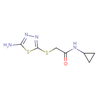 Chemical structure of 2-[(5-amino-1,3,4-thiadiazol-2-yl)sulfanyl]-N-cyclopropylacetamide - CSSB00000149062