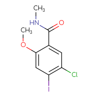 Chemical structure of 5-chloro-4-iodo-2-methoxy-N-methylbenzamide - CSSB00011252073