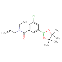 Chemical structure of 3-chloro-N-ethyl-N-(prop-2-en-1-yl)-5-(4,4,5,5-tetramethyl-1,3,2-dioxaborolan-2-yl)benzamide - CSSB02526686209