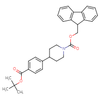 Chemical structure of (9H-fluoren-9-yl)methyl 4-{4-[(tert-butoxy)carbonyl]phenyl}piperidine-1-carboxylate - CSSB21123235348