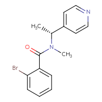 Chemical structure of 2-bromo-N-methyl-N-[(1R)-1-(pyridin-4-yl)ethyl]benzamide - CSSB03589262871