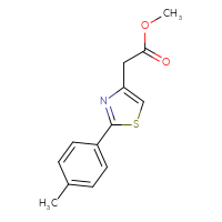 Chemical structure of methyl 2-[2-(4-methylphenyl)-1,3-thiazol-4-yl]acetate - CSSB00000256581