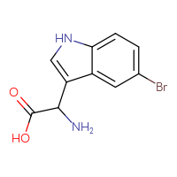 Chemical structure of 2-amino-2-(5-bromo-1H-indol-3-yl)acetic acid - CSSB00010013585