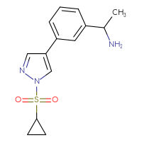 Chemical structure of 1-{3-[1-(cyclopropanesulfonyl)-1H-pyrazol-4-yl]phenyl}ethan-1-amine - CSSB06583285662