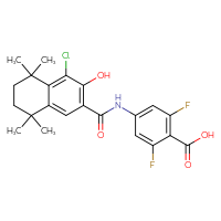 Chemical structure of 4-(4-chloro-3-hydroxy-5,5,8,8-tetramethyl-5,6,7,8-tetrahydronaphthalene-2-amido)-2,6-difluorobenzoic acid - CSSB00020678269
