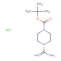Chemical structure of tert-butyl 4-carbamimidoylpiperazine-1-carboxylate hydrochloride - CSSB00016994102