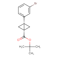 Chemical structure of tert-butyl (1R,3R)-3-(3-bromophenyl)bicyclo[1.1.0]butane-1-carboxylate - CSSB17484164690