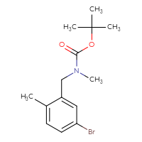 Chemical structure of tert-butyl N-[(5-bromo-2-methylphenyl)methyl]-N-methylcarbamate - CSSB00150719655