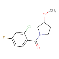 Chemical structure of 1-(2-chloro-4-fluorobenzoyl)-3-methoxypyrrolidine - CSSB00159896885