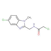 Chemical structure of 2-chloro-N-[(5-chloro-1-methyl-1H-1,3-benzodiazol-2-yl)methyl]acetamide - CSSB01764634911
