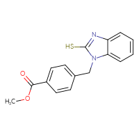 Chemical structure of methyl 4-[(2-sulfanyl-1H-1,3-benzodiazol-1-yl)methyl]benzoate - CSSB21298174794