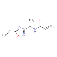 Chemical structure of N-[1-(5-ethyl-1,2,4-oxadiazol-3-yl)ethyl]prop-2-enamide - CSSB07101647235