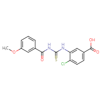 Chemical structure of 4-chloro-3-({[(3-methoxyphenyl)formamido]methanethioyl}amino)benzoic acid - CSSB00102610455