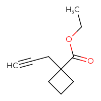 Chemical structure of ethyl 1-(prop-2-yn-1-yl)cyclobutane-1-carboxylate - CSSB00010725782