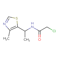 Chemical structure of 2-chloro-N-[1-(4-methyl-1,3-thiazol-5-yl)ethyl]acetamide - CSSB00016054357