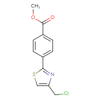 Chemical structure of methyl 4-[4-(chloromethyl)-1,3-thiazol-2-yl]benzoate - CSSB00000747988