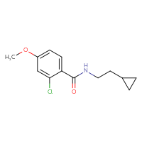 Chemical structure of 2-chloro-N-(2-cyclopropylethyl)-4-methoxybenzamide - CSSB01998167037