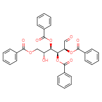 Chemical structure of (2S,3S,4R,5R)-2,4,6-tris(benzoyloxy)-5-hydroxy-1-oxohexan-3-yl benzoate - CSSB00121570324
