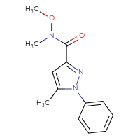 Chemical structure of N-methoxy-N,5-dimethyl-1-phenyl-1H-pyrazole-3-carboxamide - CSSB02000315127
