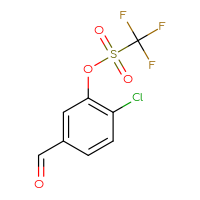 Chemical structure of 2-chloro-5-formylphenyl trifluoromethanesulfonate - CSSB20976898096