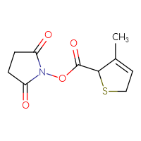 Chemical structure of 2,5-dioxopyrrolidin-1-yl 3-methyl-2,5-dihydrothiophene-2-carboxylate - CSSB17484214030