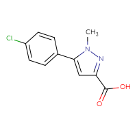 Chemical structure of 5-(4-chlorophenyl)-1-methyl-1H-pyrazole-3-carboxylic acid - CSSB00011637172