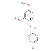 Chemical structure of 5-bromo-N-[(2,4-dimethoxyphenyl)methyl]-3-fluoropyridin-2-amine - CSSB00049211479