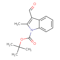 Chemical structure of tert-butyl 3-formyl-2-methyl-1H-indole-1-carboxylate - CSSB00010290392