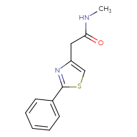Chemical structure of N-methyl-2-(2-phenyl-1,3-thiazol-4-yl)acetamide - CSSB00042177674