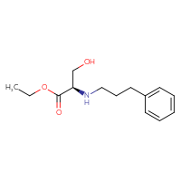 Chemical structure of ethyl (2R)-3-hydroxy-2-[(3-phenylpropyl)amino]propanoate - CSSB07078453358