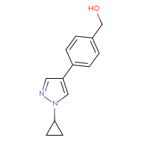 Chemical structure of [4-(1-cyclopropyl-1H-pyrazol-4-yl)phenyl]methanol - CSSB00123755629