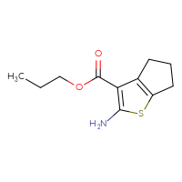 Chemical structure of propyl 2-amino-4H,5H,6H-cyclopenta[b]thiophene-3-carboxylate - CSSB00000028296