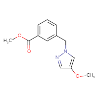 Chemical structure of methyl 3-[(4-methoxy-1H-pyrazol-1-yl)methyl]benzoate - CSSB02193821988