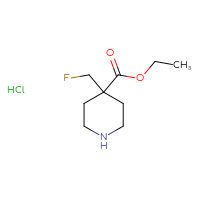Chemical structure of ethyl 4-(fluoromethyl)piperidine-4-carboxylate hydrochloride - CSSB21043406330