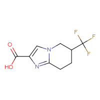 Chemical structure of 6-(trifluoromethyl)-5H,6H,7H,8H-imidazo[1,2-a]pyridine-2-carboxylic acid - CSSB00010887869