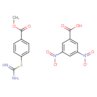 Chemical structure of 3,5-dinitrobenzoic acid; methyl 4-(carbamimidoylsulfanyl)benzoate - CSSB02125605327