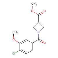 Chemical structure of methyl 1-(4-chloro-3-methoxybenzoyl)azetidine-3-carboxylate - CSSB02018193560