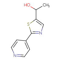 Chemical structure of 1-[2-(pyridin-4-yl)-1,3-thiazol-5-yl]ethan-1-ol - CSSB00011720948